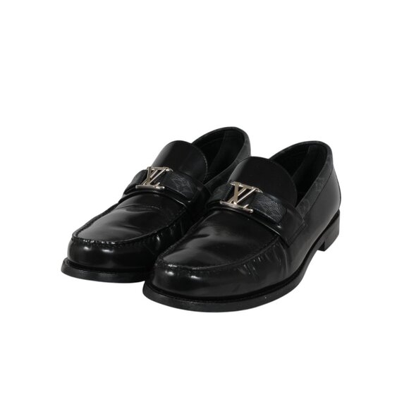 Louis Vuitton Mens Major Loafers Sz US 7.5 UK 6.5 Black Leather Monogram Slip On main image 10